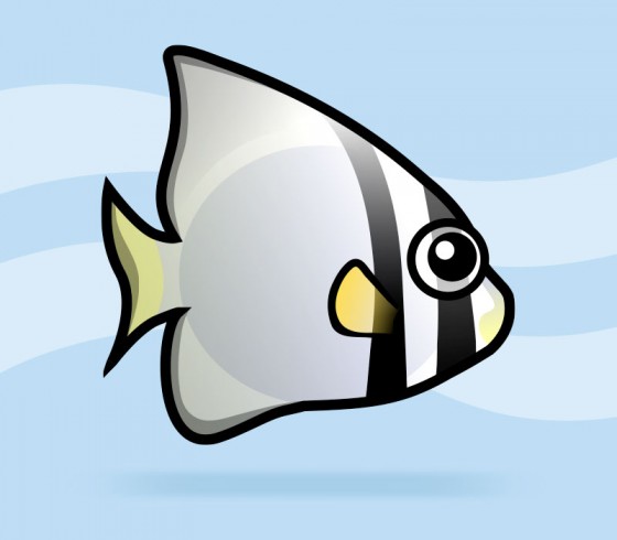 Cute Cartoon Circular Batfish by Scubadorable