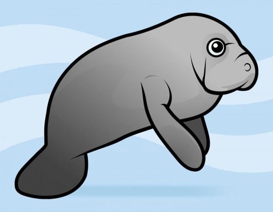 Cute Cartoon Manatee by Scubadorable