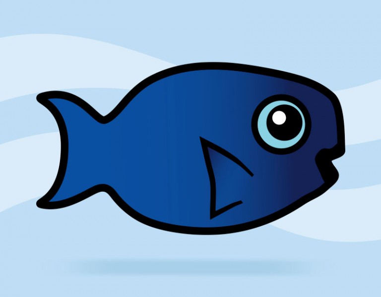 Cute Cartoon Blue Parrotfish by Scubadorable